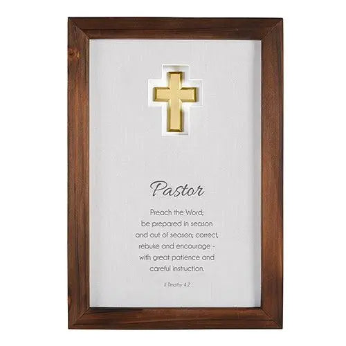 Pastor Appreciation Framed Wall Art with Cross Home Decor & Gifts Faithworks Pastor  