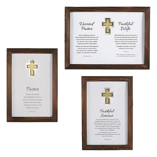 Pastor Appreciation Framed Wall Art with Cross Home Decor & Gifts Faithworks   