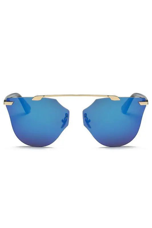 Women Round Cat Eye Fashion Sunglasses Sunglasses Cramilo Eyewear Blue One Size 