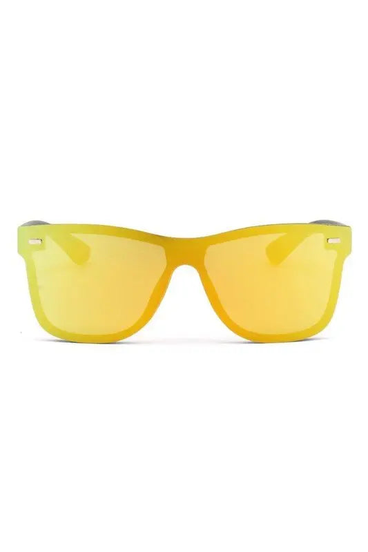 Flat Top Mirrored Rectangle Unisex Sunglasses Sunglasses Cramilo Eyewear   