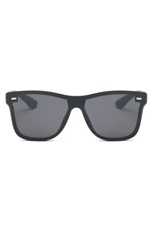 Flat Top Mirrored Rectangle Unisex Sunglasses Sunglasses Cramilo Eyewear   