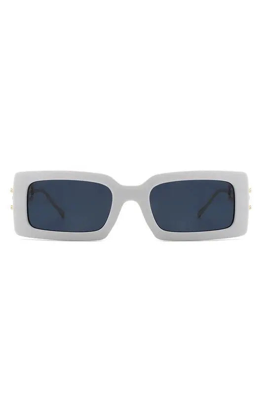 Square Flat Top Chain Link Design Sunglasses Sunglasses Cramilo Eyewear   