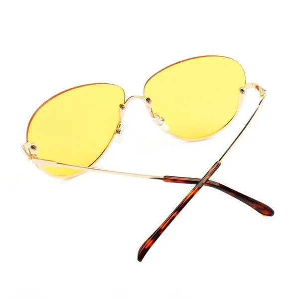 Half Frame Fashion Aviator Sunglasses Sunglasses Cramilo Eyewear   