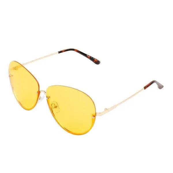 Half Frame Fashion Aviator Sunglasses Sunglasses Cramilo Eyewear Yellow One Size 