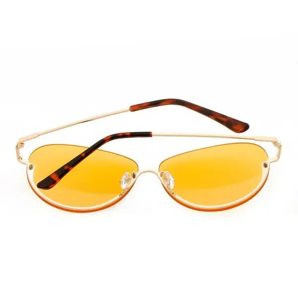 Half Frame Fashion Aviator Sunglasses Sunglasses Cramilo Eyewear   