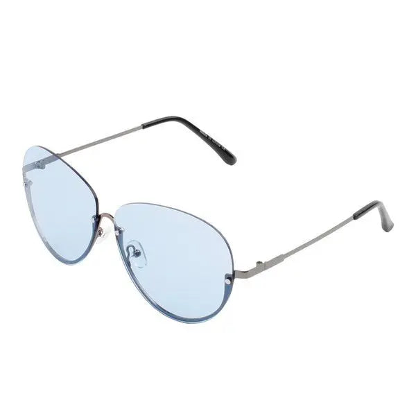 Half Frame Fashion Aviator Sunglasses Sunglasses Cramilo Eyewear Blue One Size 