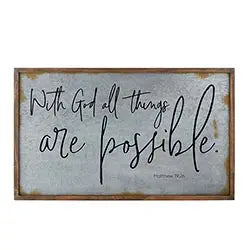 With God Metal Wall Sign Home Decor & Gifts Faithworks   