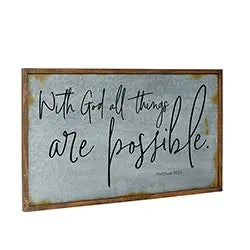 With God Metal Wall Sign Home Decor & Gifts Faithworks   