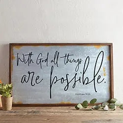 With God Metal Wall Sign Home Decor & Gifts Faithworks   