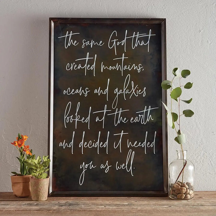 God Created You Metal Wall Sign Home Decor & Gifts Faithworks Large  