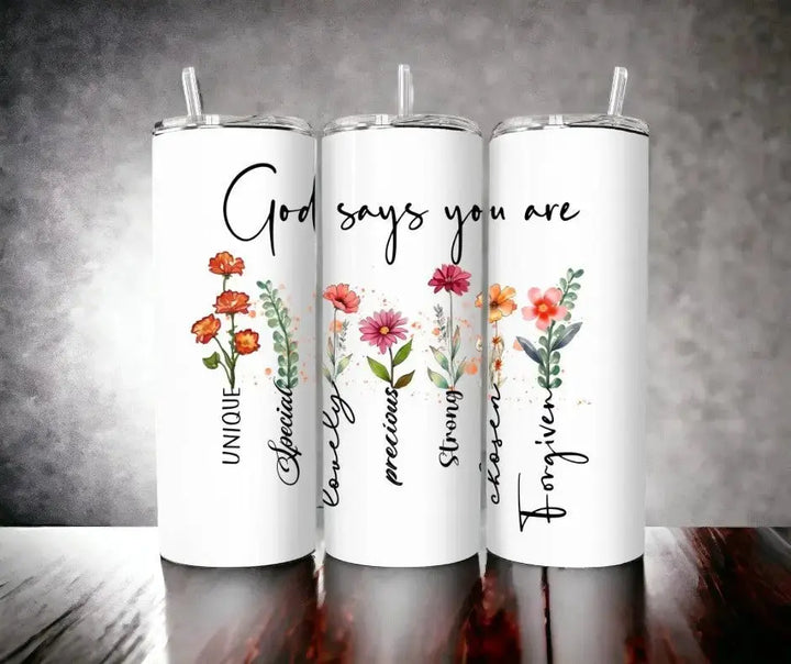 Faith-Based Tumblers Tumblers Kimz Cove 20oz. Skinny Tumbler God Says You Are 