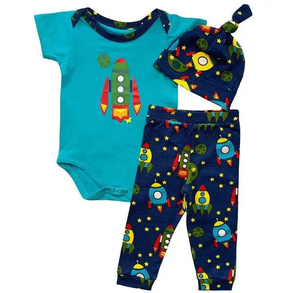 Baby Boys Spaceship 3-pc Set Kids & Baby Clothing AnnLoren   