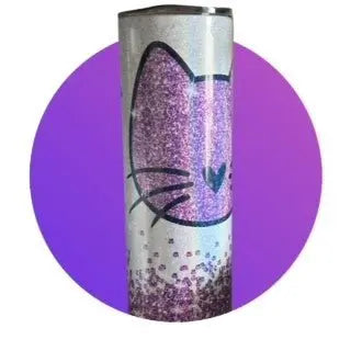 Purple Kitty Tumbler Tumblers Kimz Cove   