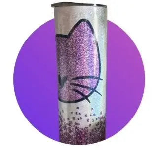 Purple Kitty Tumbler Tumblers Kimz Cove   