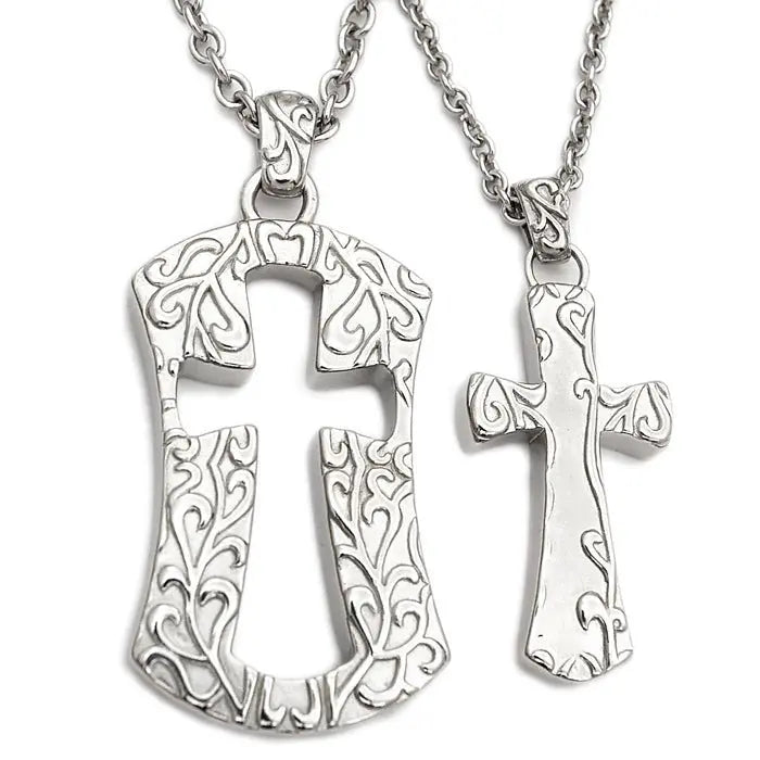 Couple's Cross Necklaces Necklaces Blue Asteria   