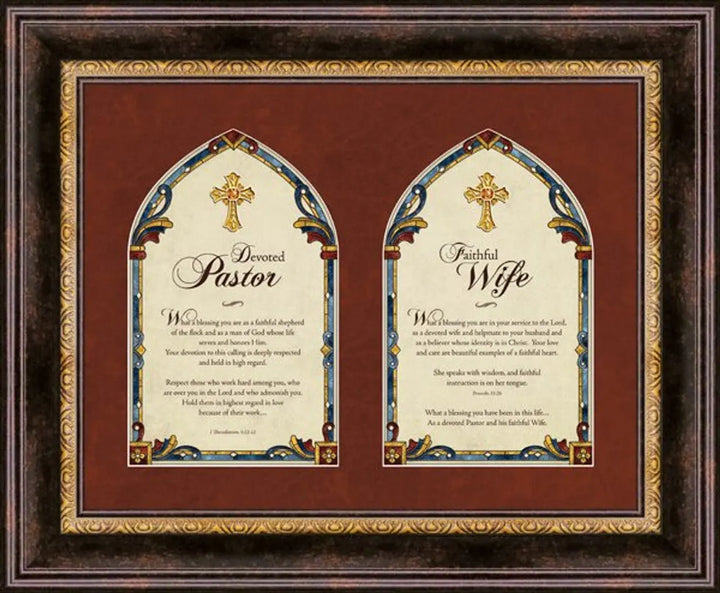 Pastor & Pastor's Framed Wall Art w/ Rhinestone Home Decor & Gifts Faithworks   