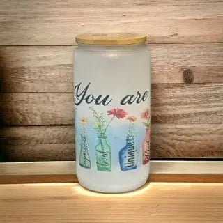 Floral Glass Tumbler "You Are..." Tumblers Kimz Cove   